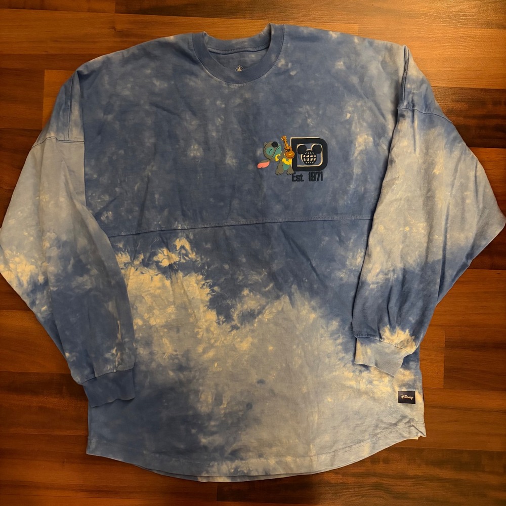 Disney Stitch Spirit Jersey Tie Dye Walt Disney World Est 1971 Long Sleeve Top M